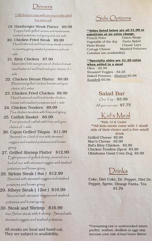 Main Street cafe - Hinton, OK menu_pic