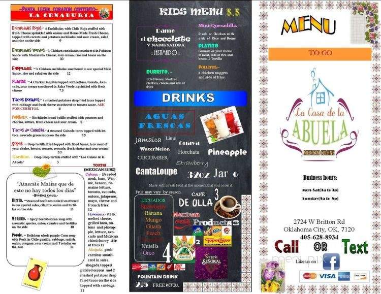 La Casa de la Abuela - Oklahoma City, OK menu_pic