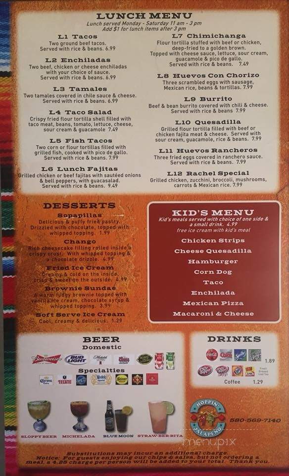 Hoppin Jalapeno - Snyder, OK menu_pic