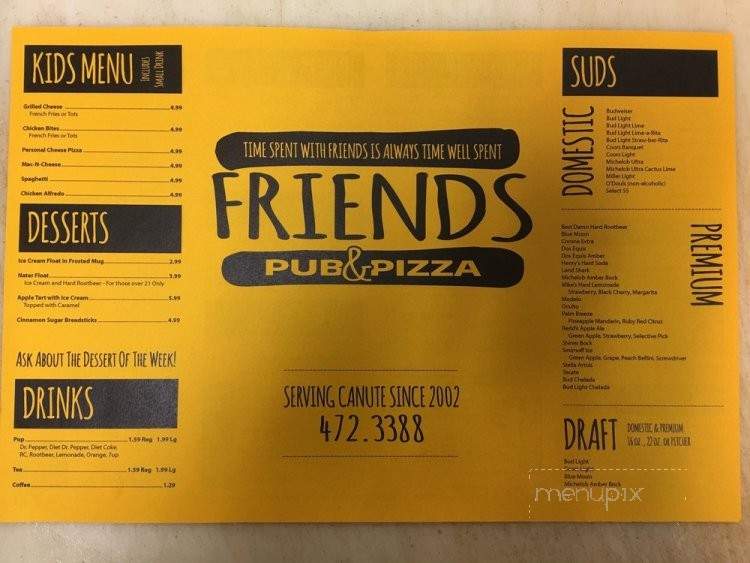 Friends Pub & Pizza - Canute, OK menu_pic