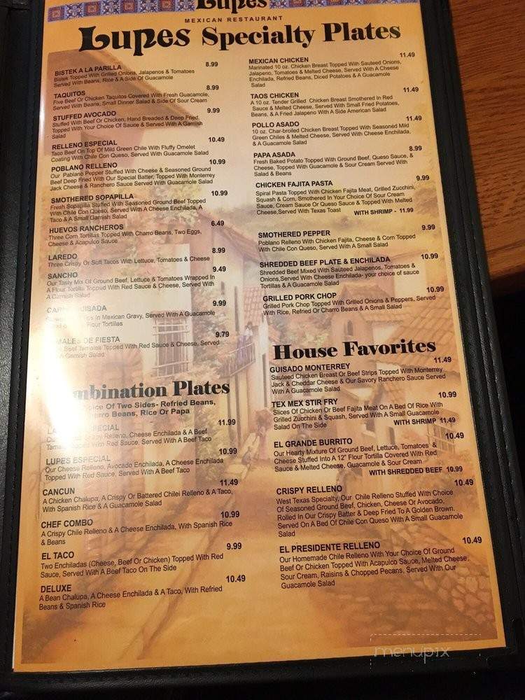 Lupes Cocina And Cantina - Woodward, OK menu_pic