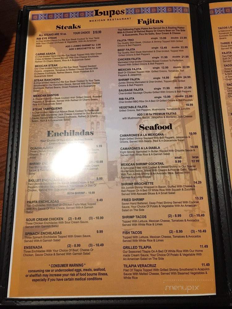 Lupes Cocina And Cantina - Woodward, OK menu_pic