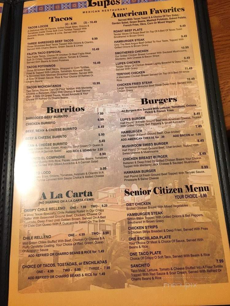 Lupes Cocina And Cantina - Woodward, OK menu_pic