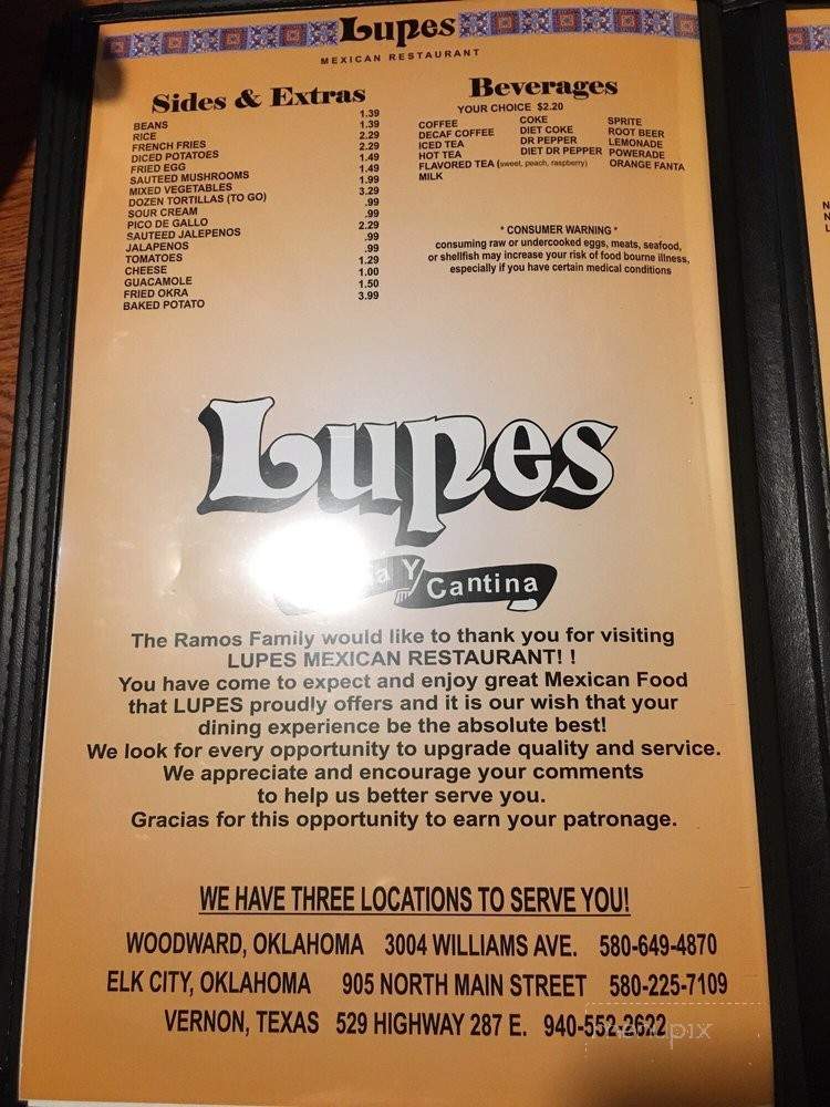 Lupes Cocina And Cantina - Woodward, OK menu_pic