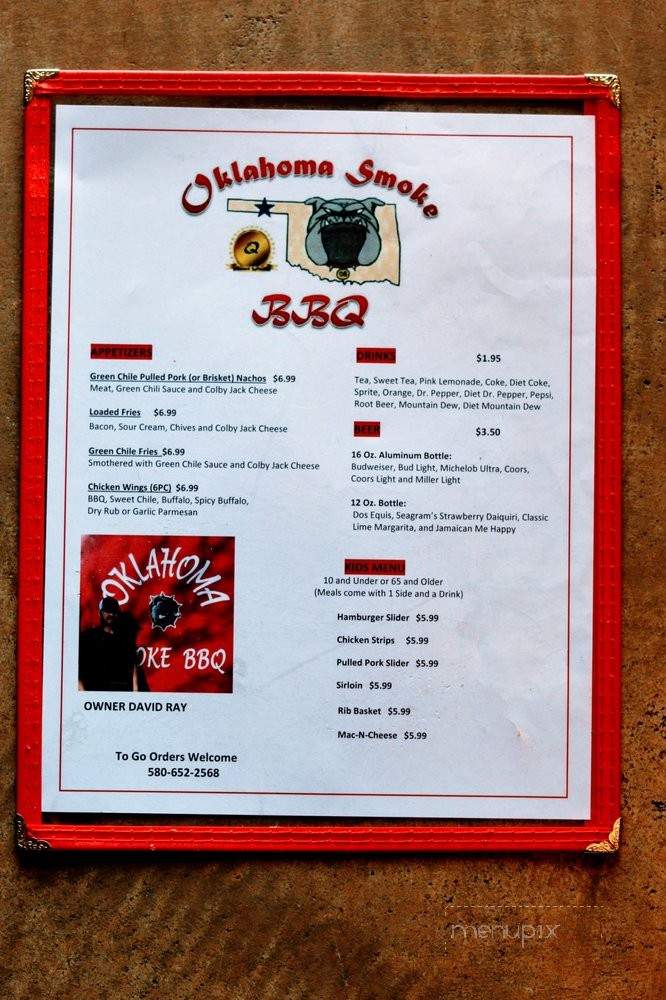 Oklahoma Smoke BBQ - Hooker, OK menu_pic