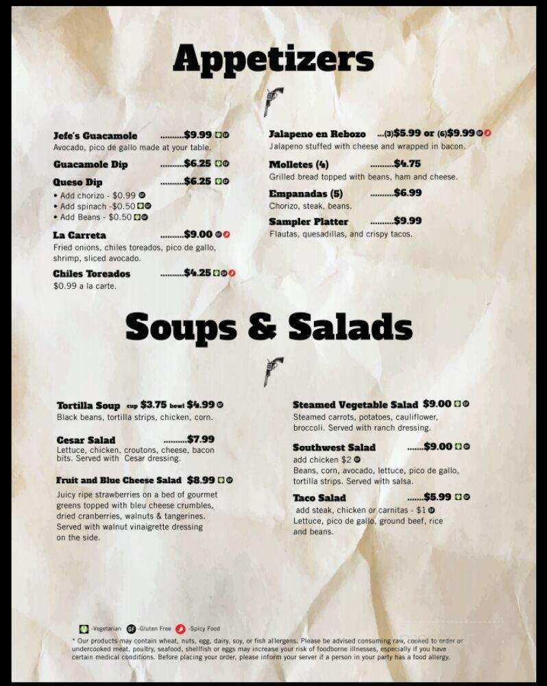 Jefe's Mexican Cocina and Cantina - Broken Arrow, OK menu_pic