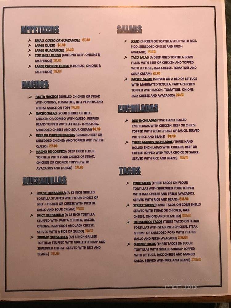Mr. Pancho Mexican Grill & Cantina - Owasso, OK menu_pic