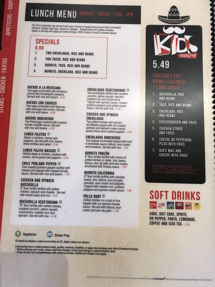 Itza Mexican Bistro - Skiatook, OK menu_pic