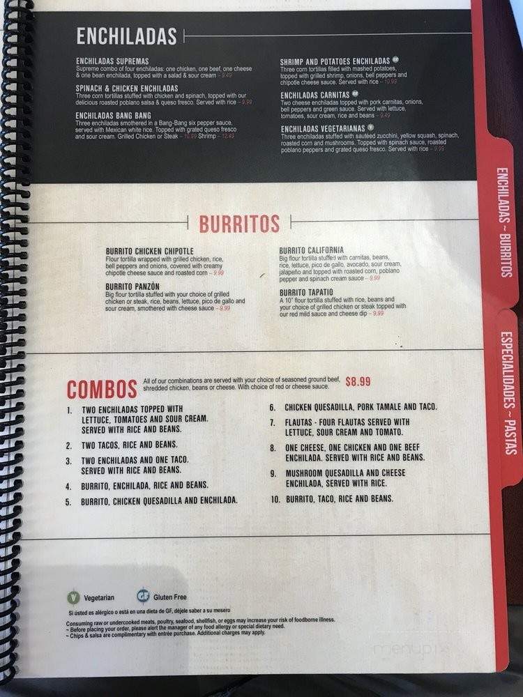 Itza Mexican Bistro - Skiatook, OK menu_pic