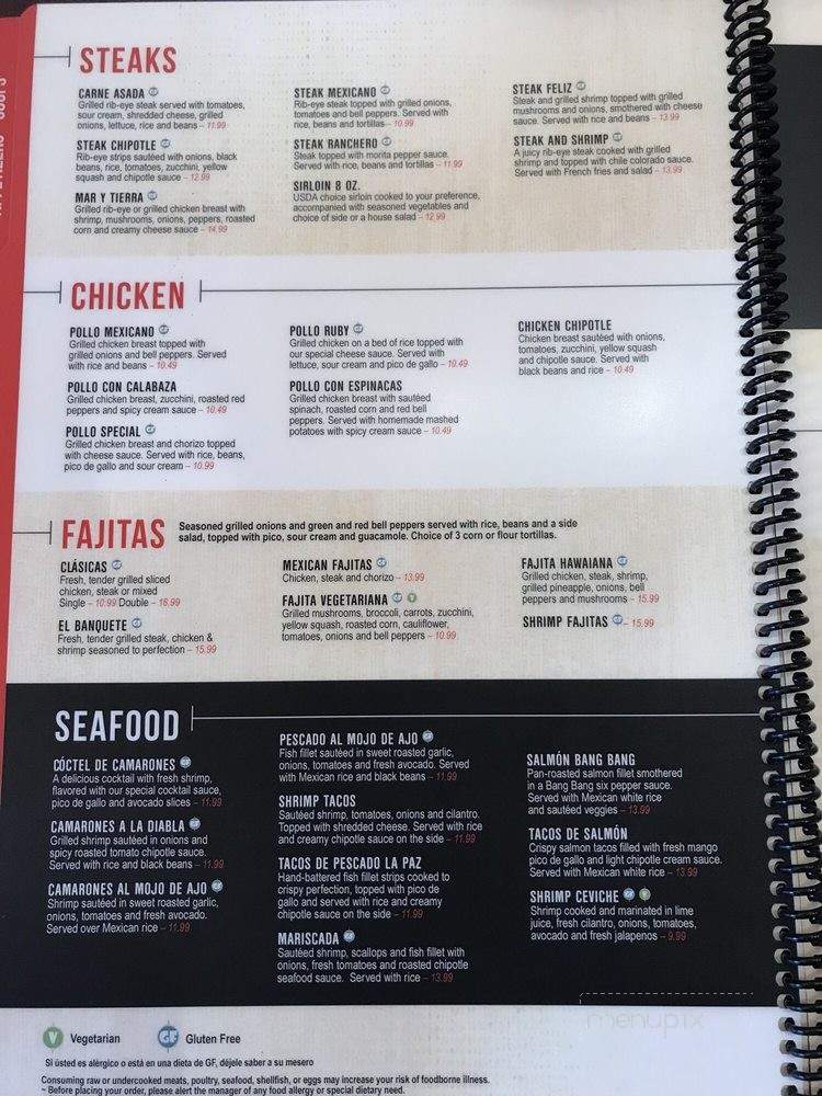 Itza Mexican Bistro - Skiatook, OK menu_pic