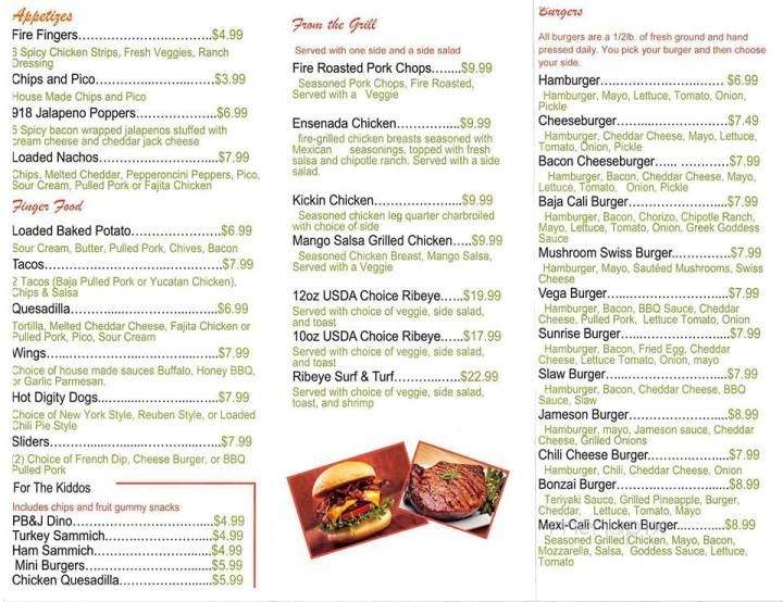 918 Bistro & Sports Bar - Stroud, OK menu_pic