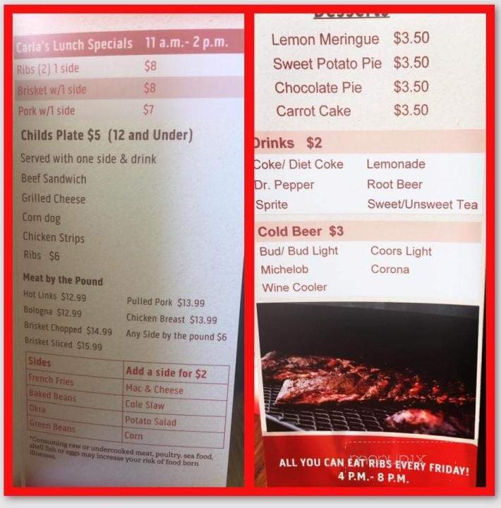 Harvey Q's - Henryetta, OK menu_pic