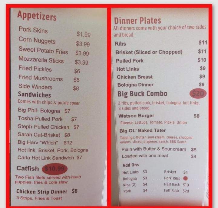 Harvey Q's - Henryetta, OK menu_pic