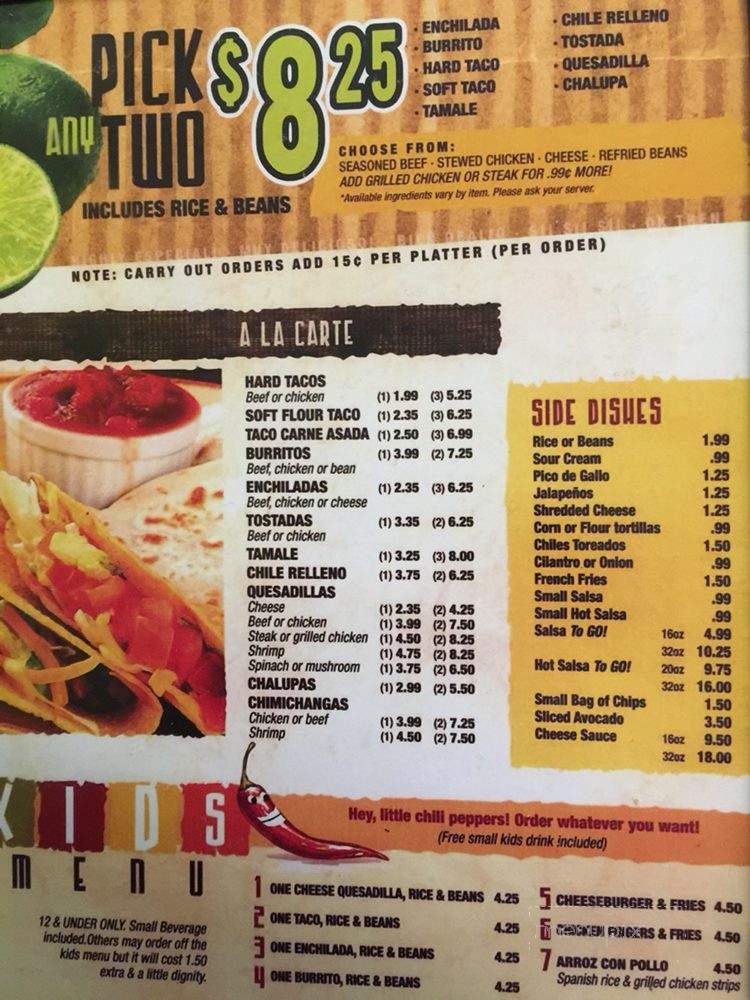 El Jimador - Tecumseh, OK menu_pic