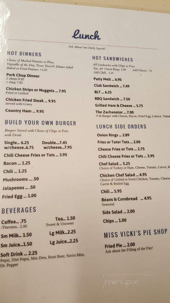 Roberta's Cafe - Poteau, OK menu_pic