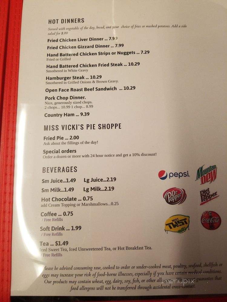 Roberta's Cafe - Poteau, OK menu_pic