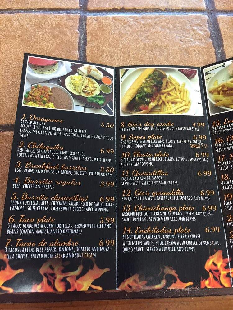 Gio's Taqueria 2 - Carrollton, TX menu_pic