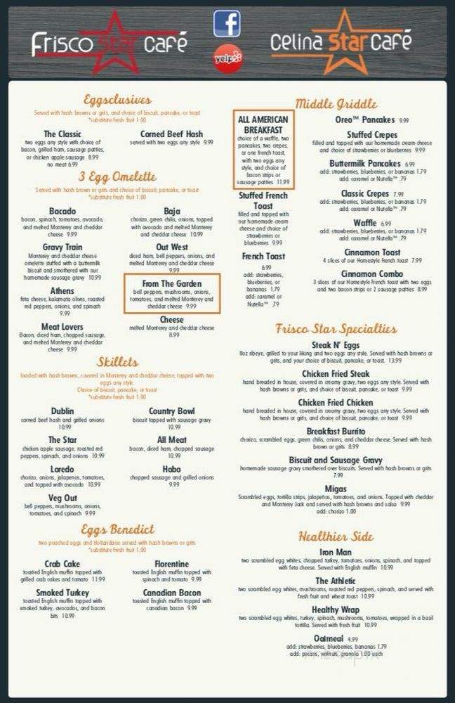 Celina Star Cafe - Celina, TX menu_pic