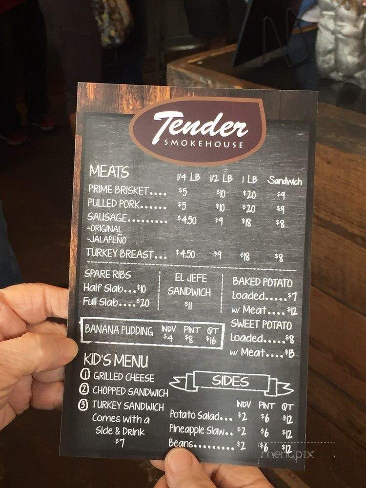 Tender Smokehouse - Celina, TX menu_pic