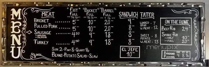 Tender Smokehouse - Celina, TX menu_pic