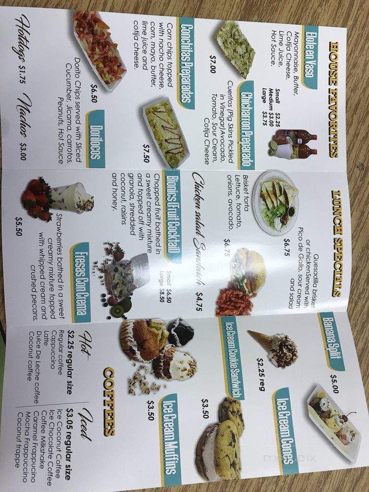 Cafe Chamoy Mexican Snacks and Refreshments - Rockwall, TX menu_pic