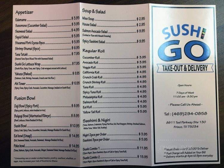 Sushi Go - Frisco, TX menu_pic