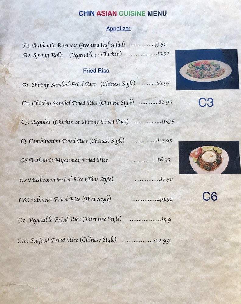 Chin Asian Cuisine - Lewisville, TX menu_pic