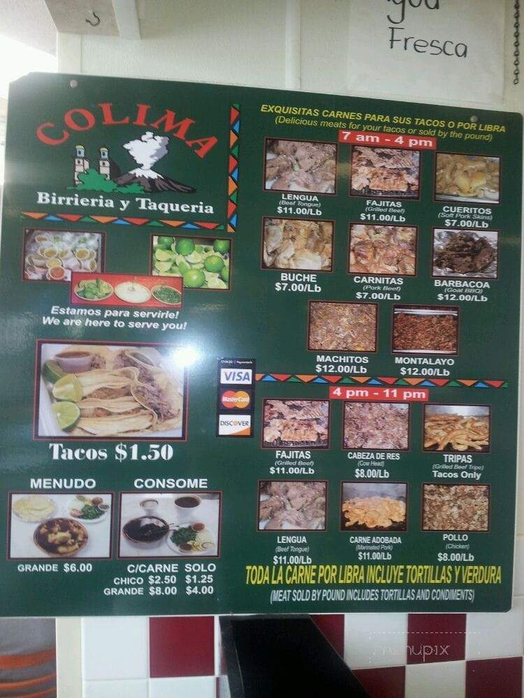 Taqueria Colima - Lewisville, TX menu_pic