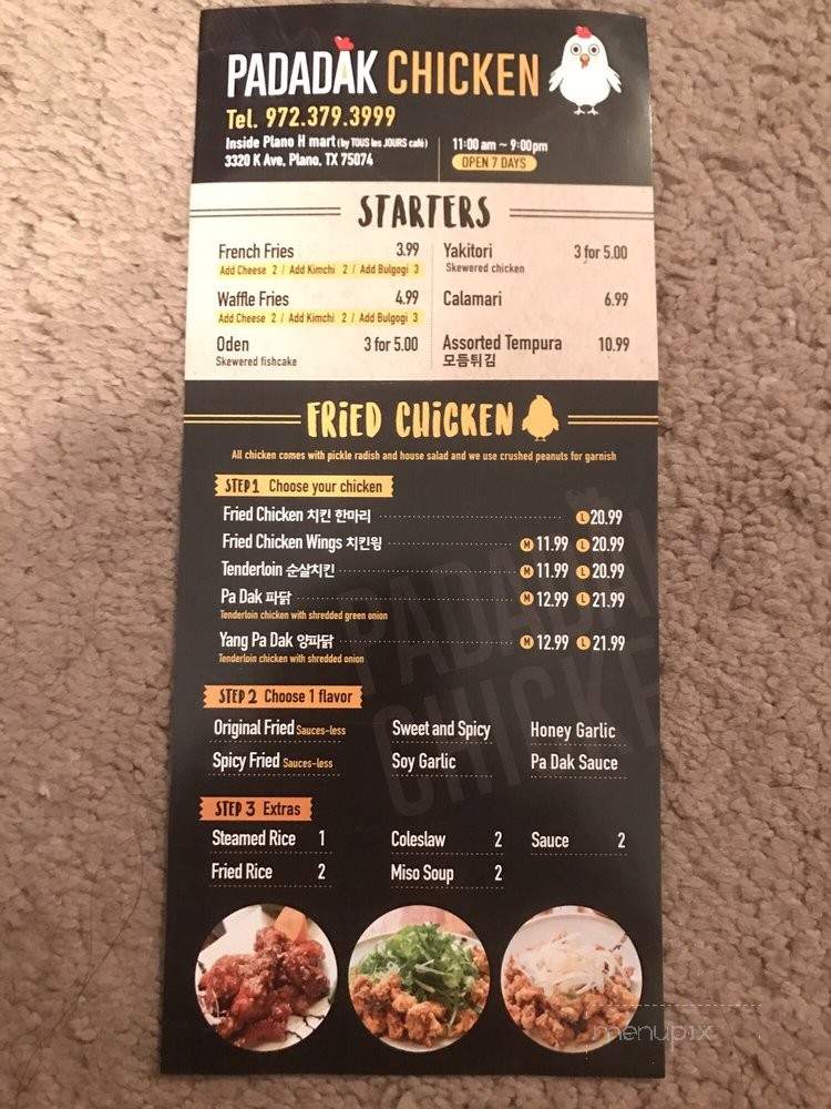 Padadak Chicken - Plano, TX menu_pic