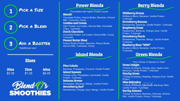 Blendo's Smoothies - Rockwall, TX menu_pic