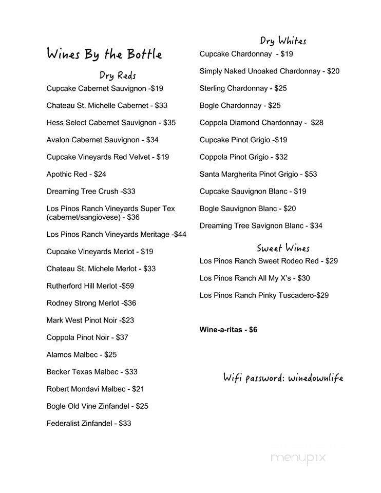 Wine Down - Canton, TX menu_pic