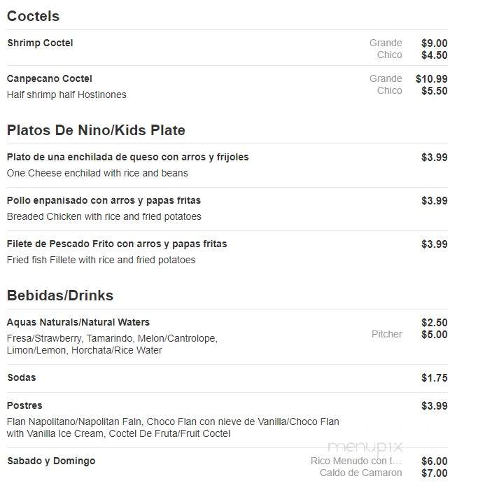 Variadades Govea - Corsicana, TX menu_pic