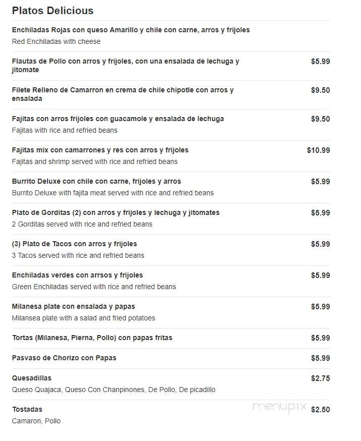 Variadades Govea - Corsicana, TX menu_pic