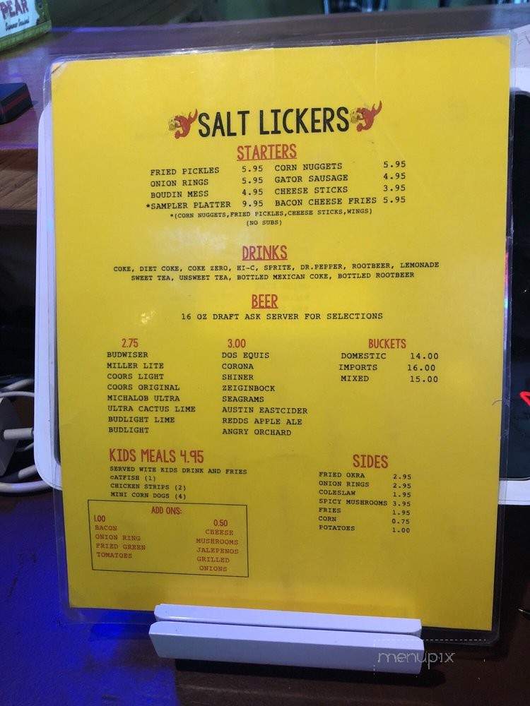 Salt Lickers - Grand Saline, TX menu_pic