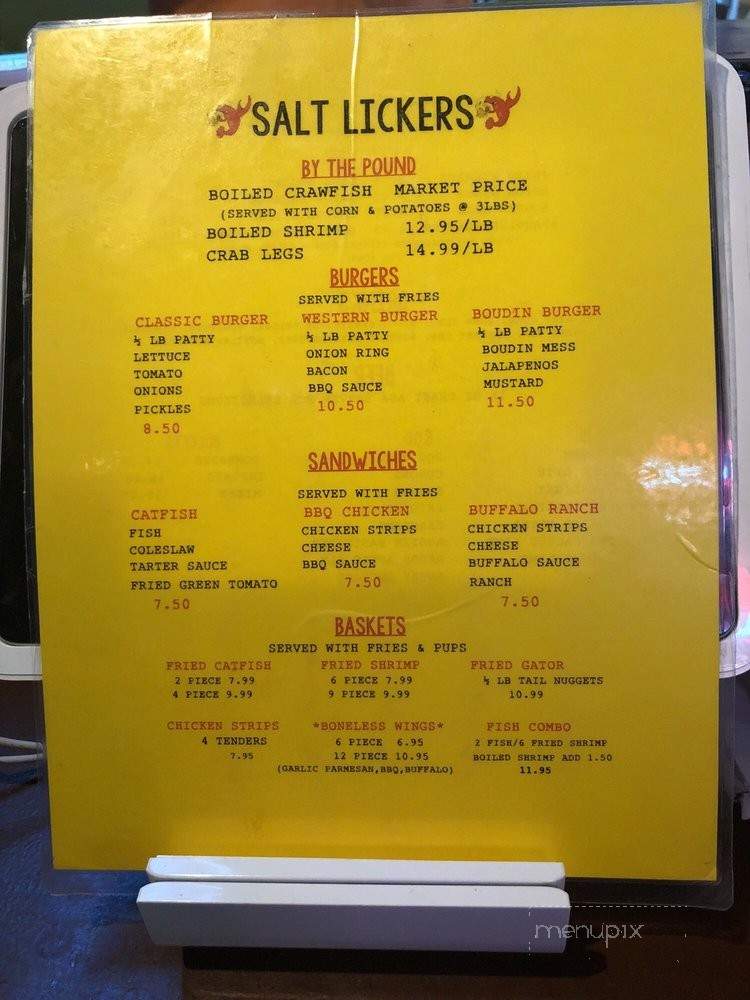 Salt Lickers - Grand Saline, TX menu_pic