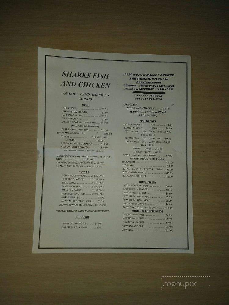 Shark Fish and Chicken Jamaican and American cuisine - Lancaster, TX menu_pic