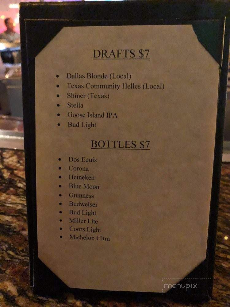Thrive Nightclub - Dallas, TX menu_pic