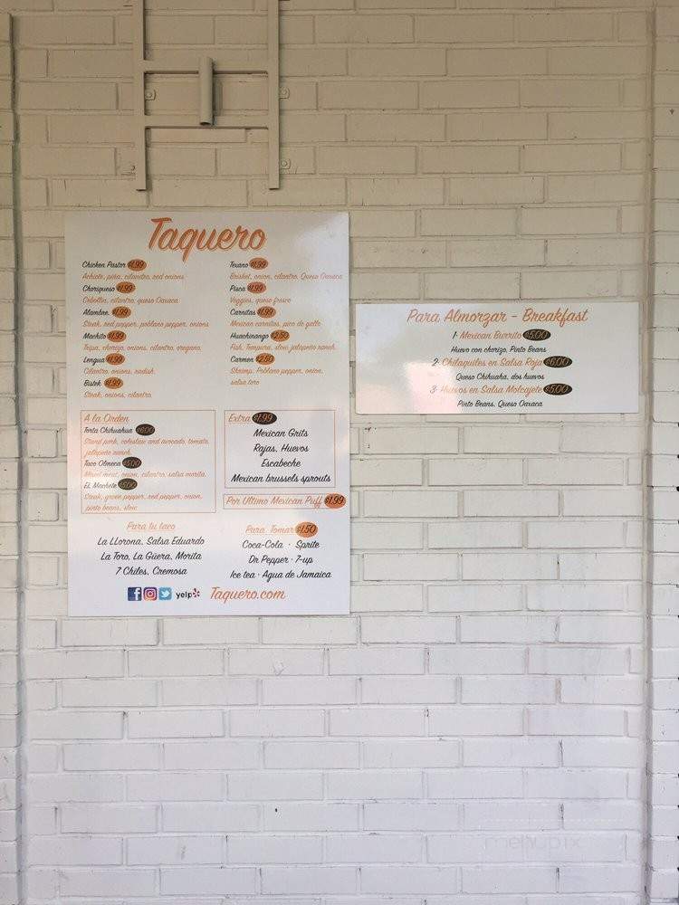 Taquero - Dallas, TX menu_pic