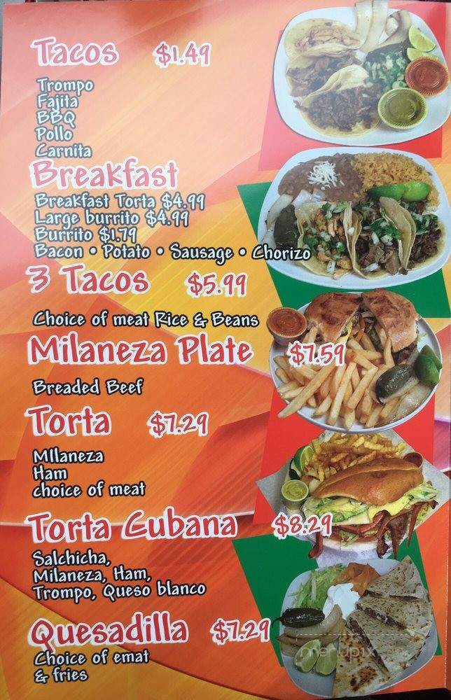 Taqueria Charly - Dallas, TX menu_pic