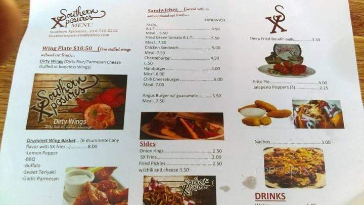 Southern Xposures - Dallas, TX menu_pic