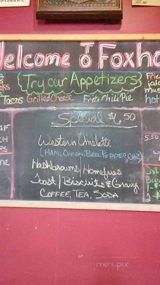 Foxhole Bar and Grill - West Tawakoni, TX menu_pic