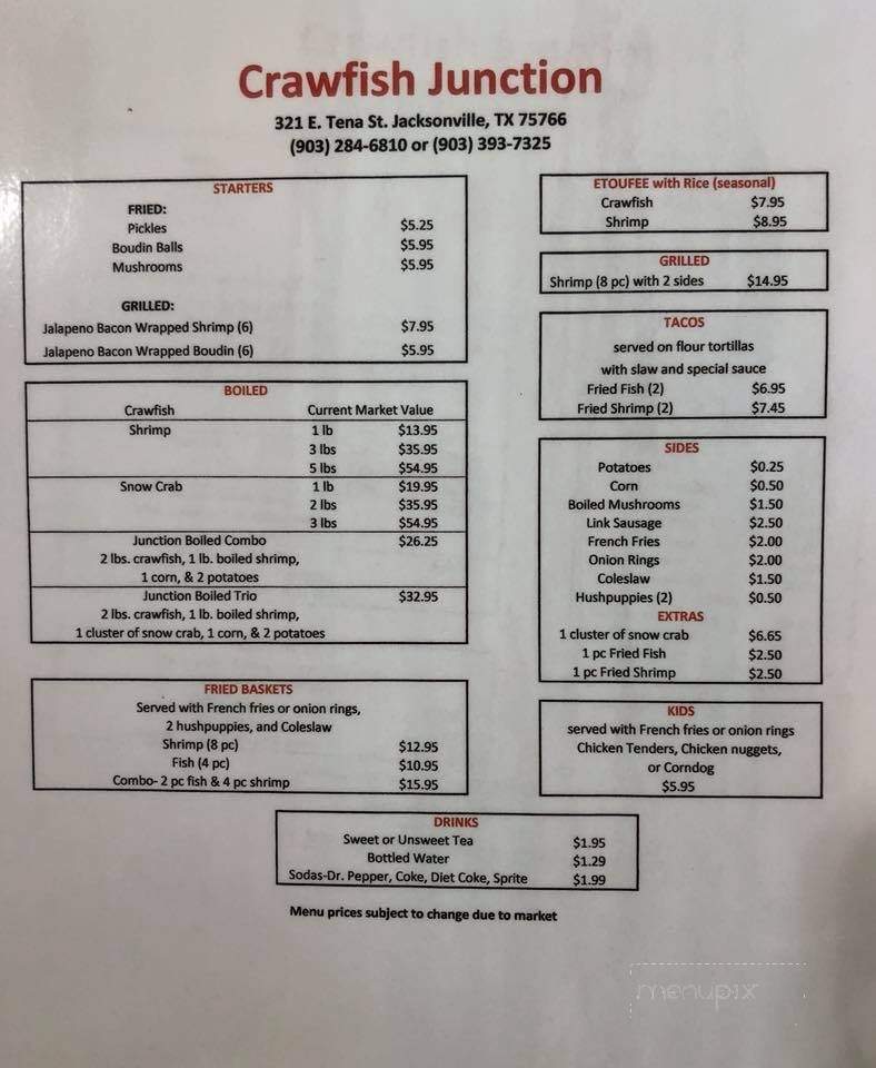 Crawfish Junction - Jacksonville, TX menu_pic