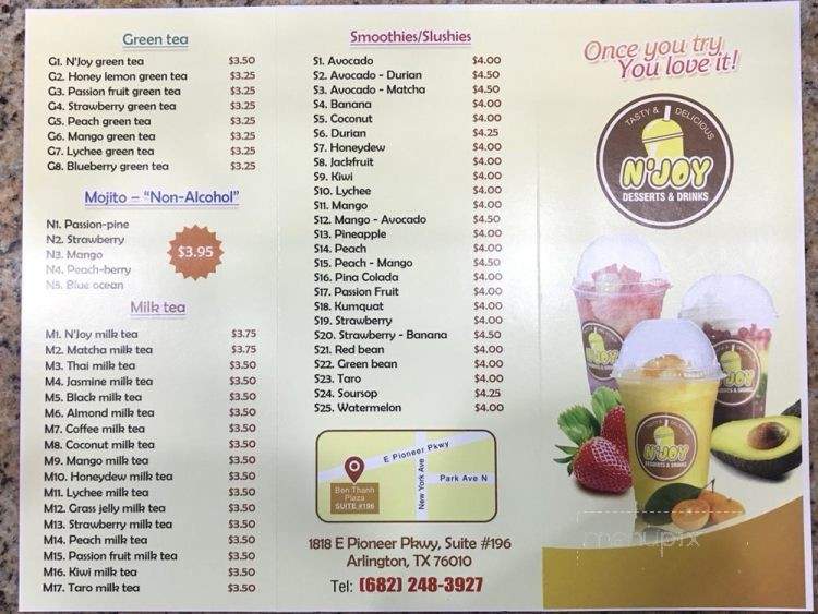 NJoy Desserts & More - Arlington, TX menu_pic