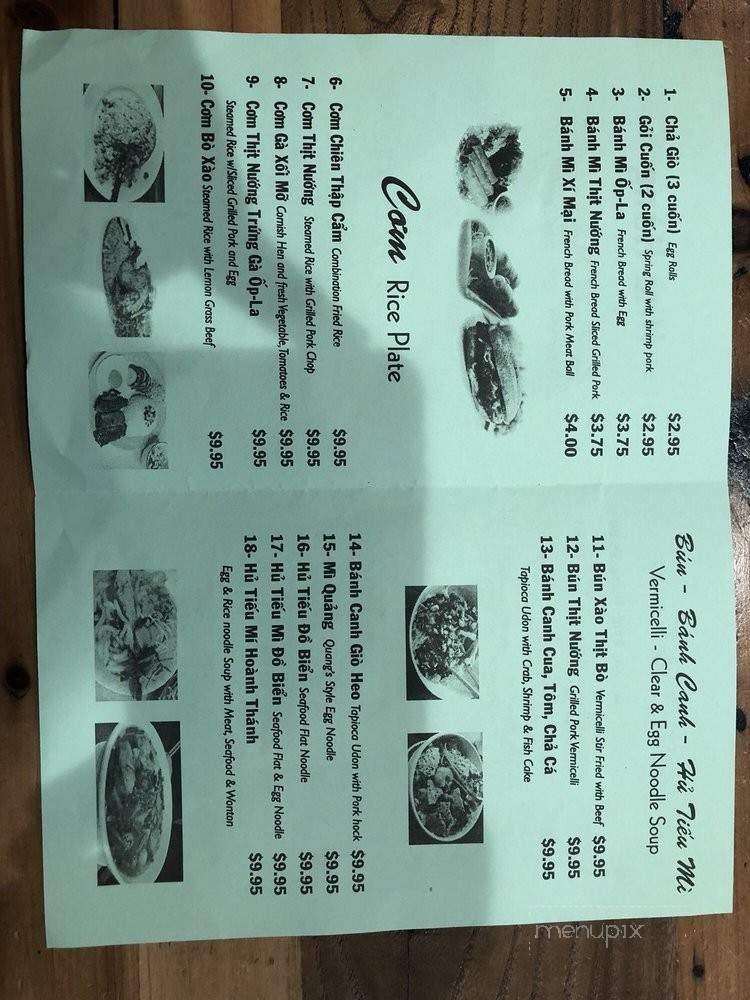 Thuy Nguyen Cafe - Arlington, TX menu_pic