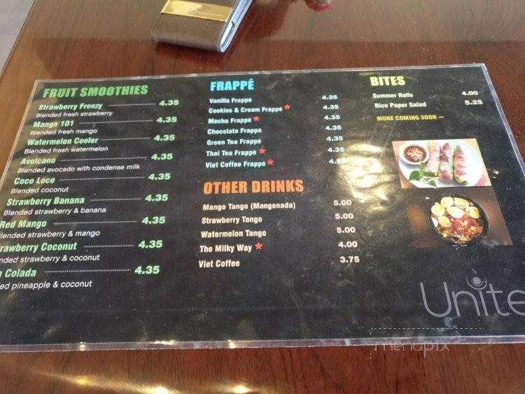 Unitea Bubble Tea - Arlington, TX menu_pic