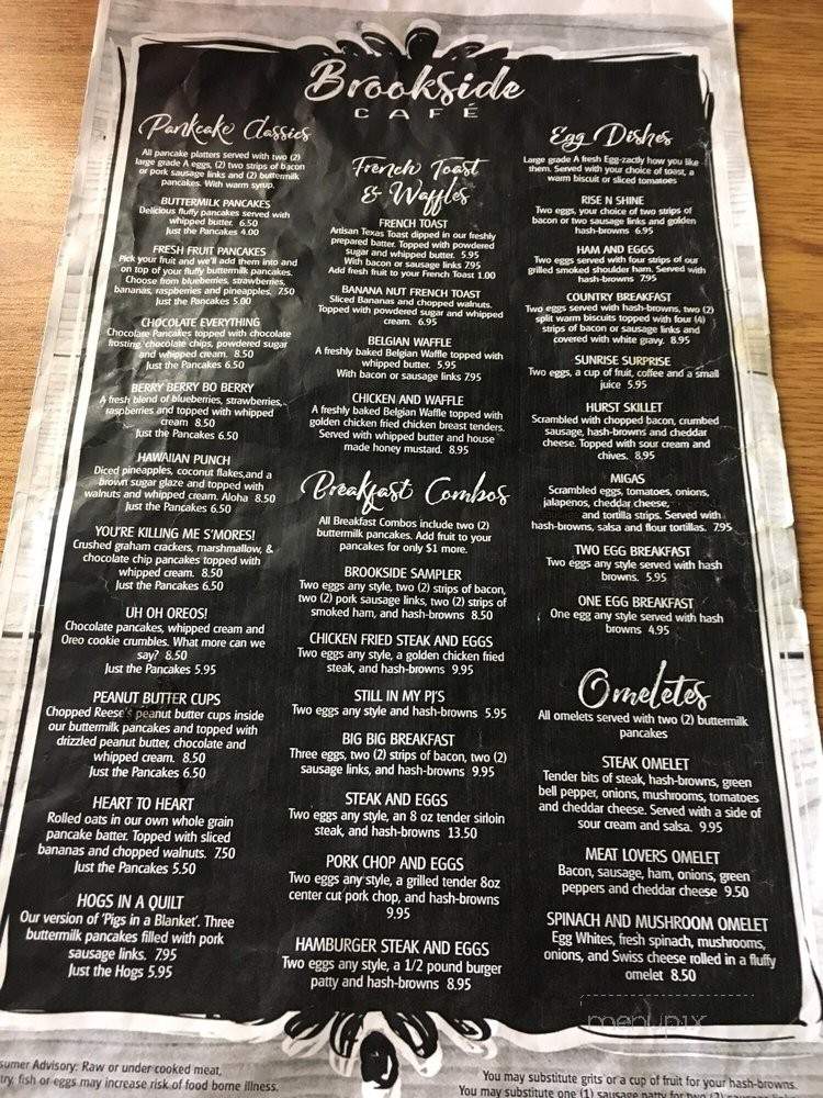 Brookside Cafe - Hurst, TX menu_pic