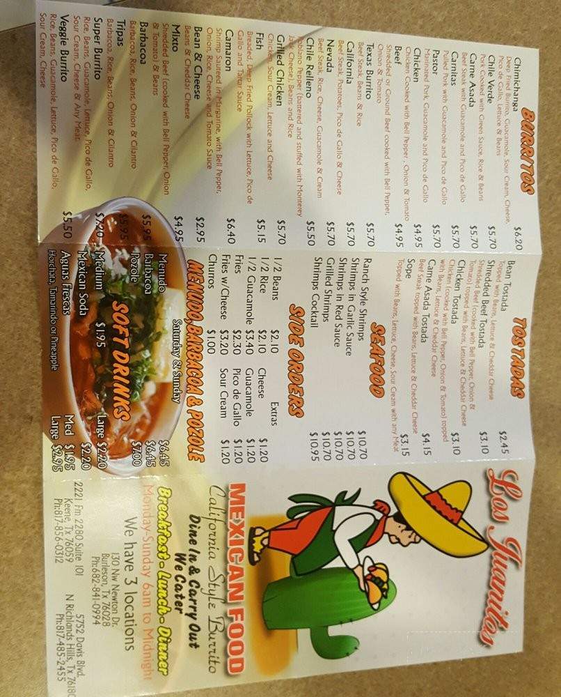 Los Juanitos Mexican Food - Keene, TX menu_pic