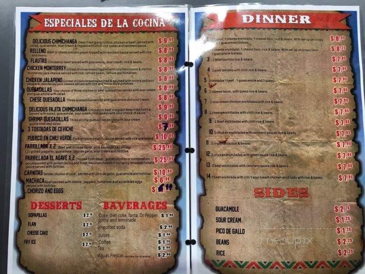 El Agave Mexican Grill - Newark, TX menu_pic