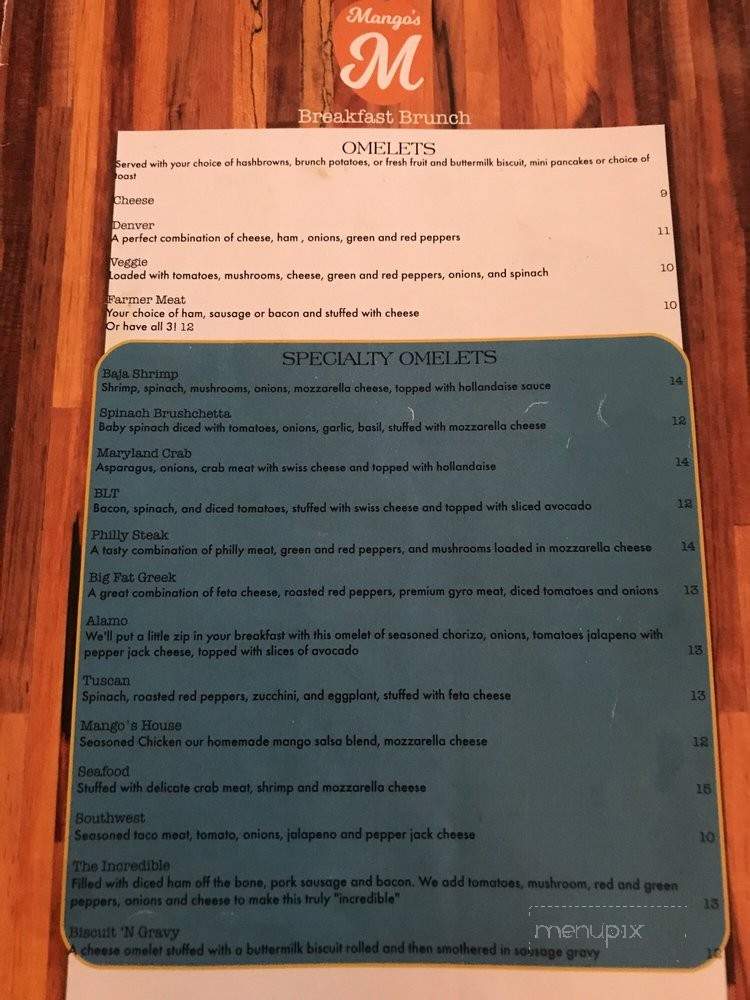Mangos Breakfast Brunch - Southlake, TX menu_pic