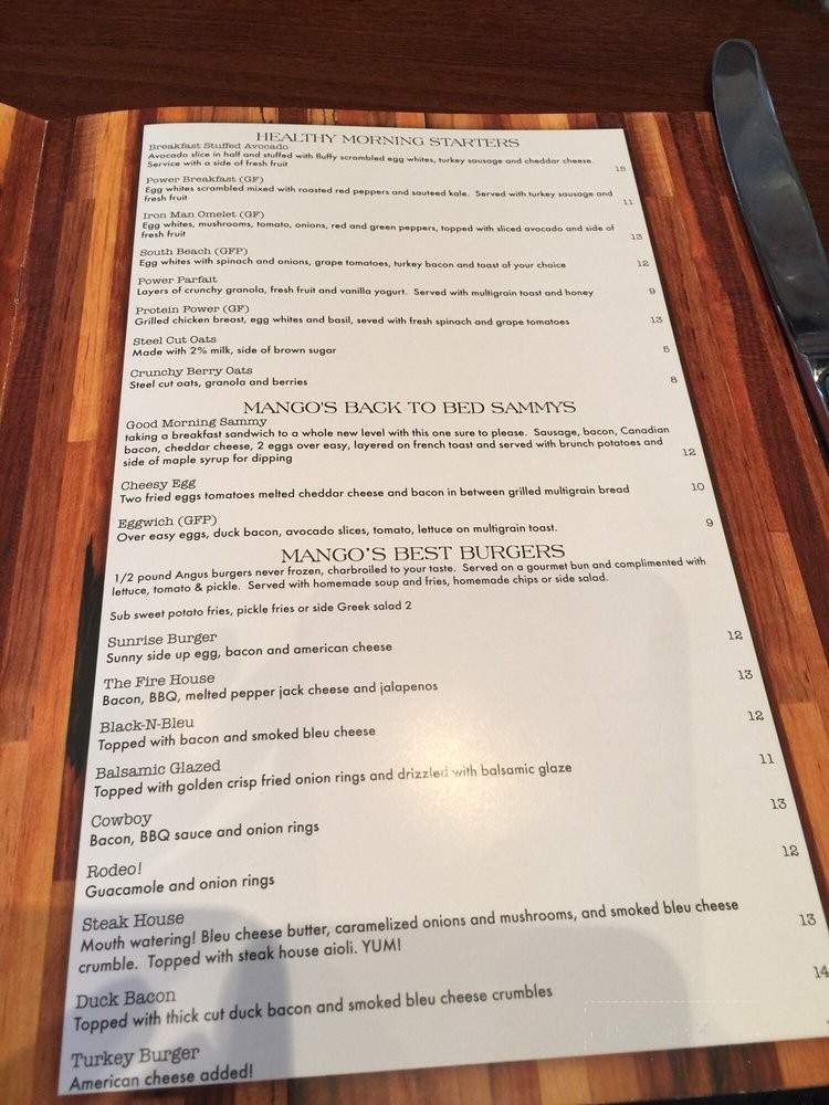 Mangos Breakfast Brunch - Southlake, TX menu_pic